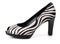 Zebra high heel fur shoe