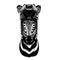 Zebra, horse wearing hockey helmet. Hand drawn image of lion for tattoo, t-shirt, emblem, badge, logo, patch.