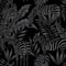 Zebra leaves black style seamless