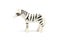 Zebra model isolated on white background, animal toys plastic