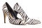 Zebra pattern high heel shoes cut out