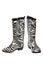 Zebra pattern rubber boots