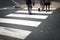Zebra pedestrian crossing line