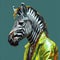 Zebra Portrait In Post-painterly Style