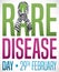 Zebra Ribbon over Greeting to Commemorate Rare Disease Day, Vector Illustration