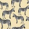 Zebra Seamless Surface Pattern, Black and White Zebras Background for Textile Design, Fabric Printing, Stationary, Packaging, Wall