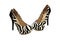 Zebra shoes with black heels