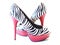 Zebra shoes with red heels