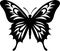 zebra swallowtail butterfly Black Silhouette Generative Ai