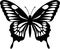 zebra swallowtail butterfly Black Silhouette Generative Ai