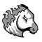 Zebra symbol on a white background. Black-and-white logo of the animal.