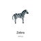 Zebra vector icon on white background. Flat vector zebra icon symbol sign from modern africa collection for mobile concept and web