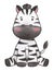 Zebra . Watercolor paint design . Cute animal cartoon character . Sitting position . Vector