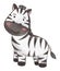 Zebra . Watercolor paint design . Cute animal cartoon character . Standing position . Vector