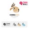 Zebu bos taurus indicus cow animal concept icon set and modern brand identity logo template and app symbol based on comma sign