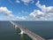 Zeeland Bridge in the Oosterschelde estuary near Coljinsplaat. Province of Zeeland in the Netherlands