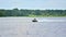 Zegrzynski Reservoir lake and Narew river with yachts and boats.