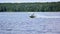 Zegrzynski Reservoir lake and Narew river with yachts and boats.