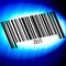Zeit - barcode with blue Background