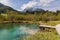 Zelenci springs, Martuljek Mountains in the background