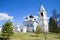 In Zelenetsky Trinity monastery in the sunny May afternoon. Leningrad region, Russia
