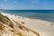 Zelenogradsk-Russia-June 27, 2020: Beach on the EFA dune on the Curonian spit