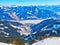 Zell am See resort and Zeller lake from Schmitten mount, Austria