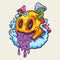 Zellow Smile Icon Psychedelic Fungus