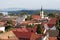 Zemun cityscape with Danube river on background. Belgrade, Serbia