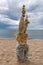 Zen balanced stack of stones on beach