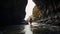 Zen Buddhism Inspired Photoshoot Woman Standing In Ocean Tunnel