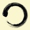 Zen Circle Enso Japanese Art Brush Painting Vector Design