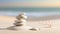 Zen concept, meditative elements - arranged stones, sand patterns, balance and harmony,