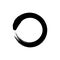 Zen Enso Circle VECTR icon, black on white, sign.