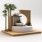 Zen Garden Bamboo Podium, Minimalist Display for Your Products AI generation