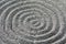 Zen garden circular raked gravel pattern detail