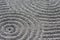 Zen garden circular raked gravel pattern detail