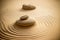 zen garden meditation stone and sand background with copy space for text or image. Generative AI