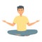 Zen harmony icon cartoon vector. Meditate girl