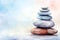 Zen inspired stacked stones self care background