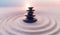 Zen-like balanced stones in stack. Harmony and meditation concept. 3D rendered illustration.