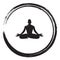 Zen Meditation Circle Black Enso Ink Brush Illustration Vector