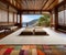 Zen meditation room with floor cushions