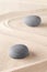 Zen meditation stone in Japanese zen garden