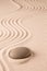 Zen meditation stone and sand garden