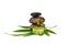 Zen pebbles with bamboo leaves and candle, i