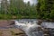 Zen river and waterfall