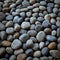 Zen simplicity rounded grey river rocks close up with natural balance