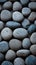 Zen simplicity rounded grey river rocks close up with natural balance