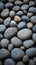 Zen simplicity rounded grey river rocks close up with natural balance